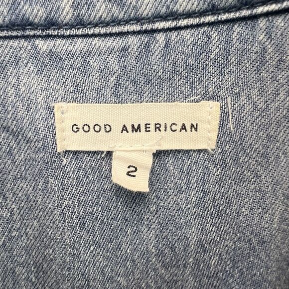 Good American Weightless Jumpsuit Denim Romper One Piece Size 2 - Picture 6 of 11